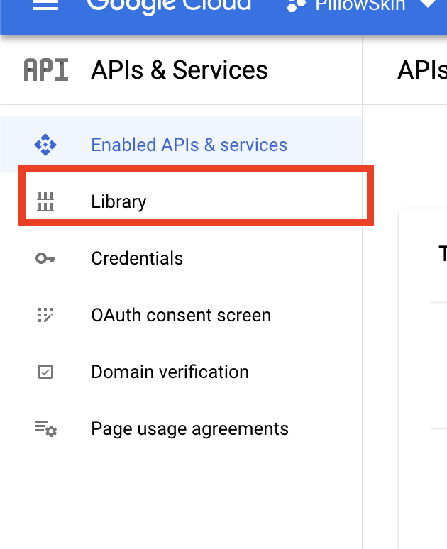 Click on API Library Click on API Library
